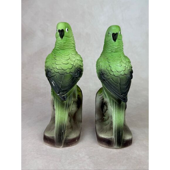 Vintage Green Ceramic Parrot Bookends Bird - Picture 4 of 12